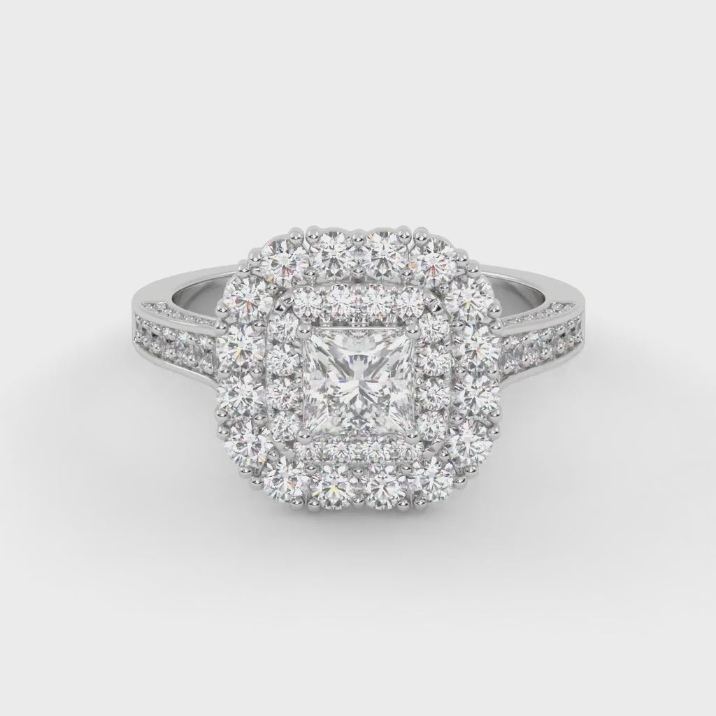 IGI Certified Princess and Round Cut Lab Grown Diamond Ring
