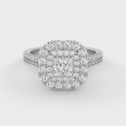 IGI Certified Princess and Round Cut Lab Grown Diamond Ring