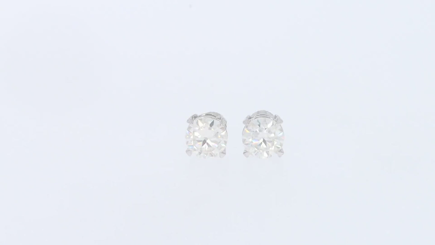 2ct 6.5mm Round Cut Lab Created Moissanite Diamond Solitaire Stud Earring For Women In 14K Solid Gold