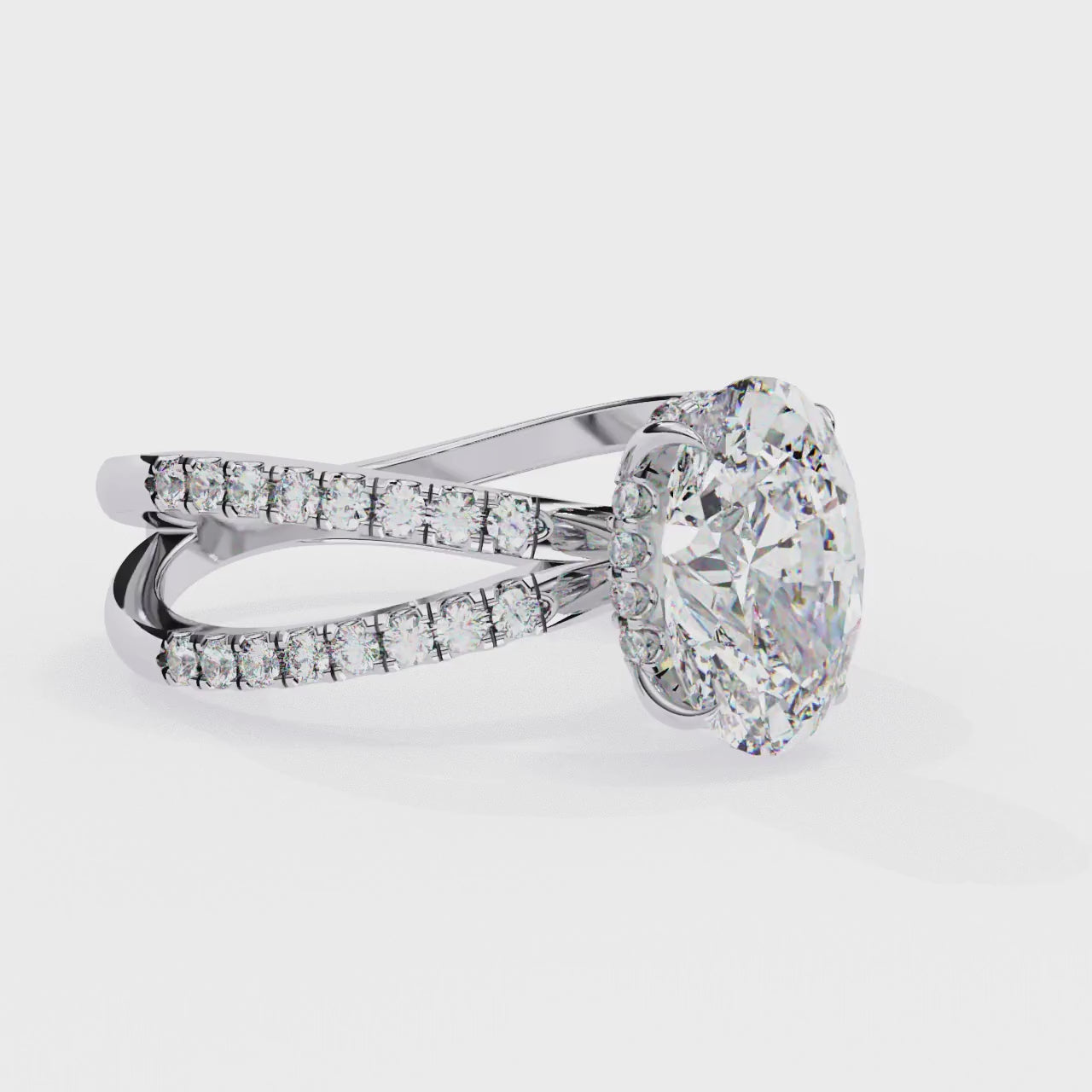 Nimue Butterfly Oval Lab Grown Diamond Engagement Ring