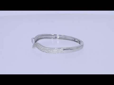 1 1/2 Carat Round Shape Lab Created Moissanite Diamond Open Cuff Bangle Bracelet For Women In 925 Sterling Silver Or 10K Or 14K Solid Gold (1.50 Cttw)