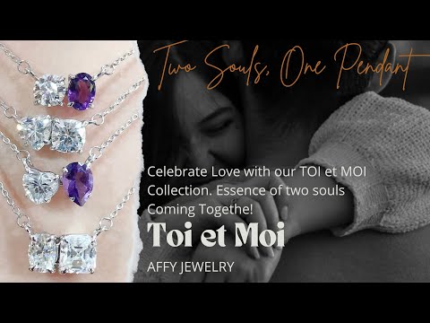 Load and play video in Gallery viewer, 1 4/5 Carat Heart &amp;amp; Oval Lab Created Moissanite Diamond Toi Et Moi 2 Stone Pendant Necklace For Women In 925 Sterling Silver
