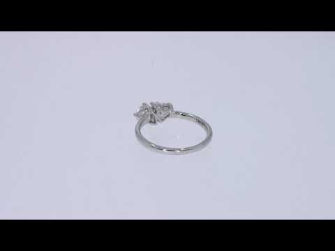 Load and play video in Gallery viewer, 0.50 Ct Heart &amp;amp; 0.50 Ct Pear Shape IGI Certified Lab Grown Diamond Toi Et Moi 2-Stone Engagement Promise Ring In 10K Or 14K Solid Gold
