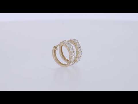 Huggie Hoop Earrings, 1.36 Cttw Oval Shape  IGI Certified Lab Grown Diamond Jewelry for Women in 14K Solid Gold Valentine's Day Gift For Her