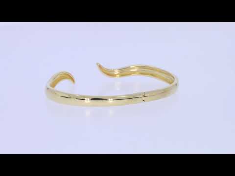 Classic Curl Cuff Bracelet For Women In 10K Or 14K Solid Gold & 925 Sterling Silver Cuff Bangle Jewelry Gifts