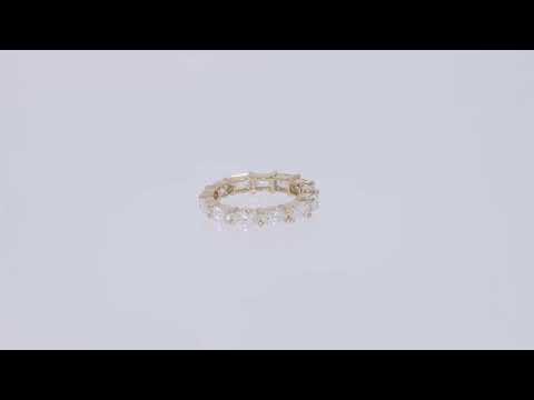Load and play video in Gallery viewer, Half And Half Emerald &amp;amp; Oval IGI Certified Lab Grown Diamond Eternity Engagement Wedding Band Ring For Women In 14K Solid Gold (2.87 Cttw)
