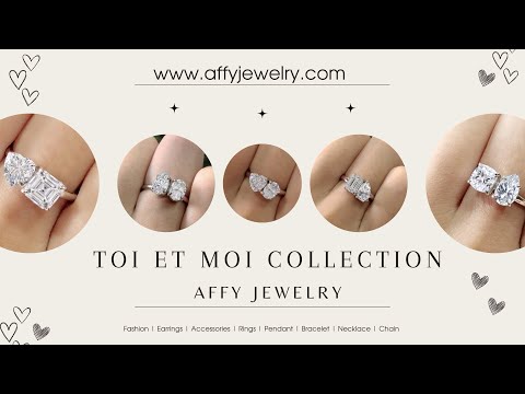 1.75 Carat Pear & Cushion Cut Lab Created Moissanite Diamond Toi Et Moi 2-Stone Engagement Ring In 925 Sterling Silver