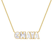 Personalized Name " CHAYA " Chain Necklace In Lab Created Moissanite