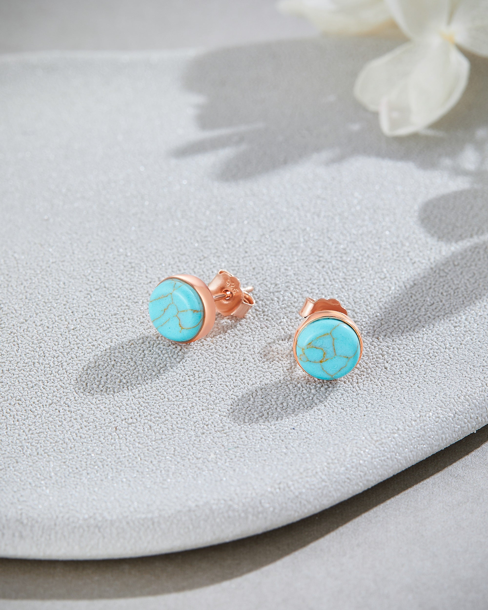 Turquoise Dome Stud Earrings